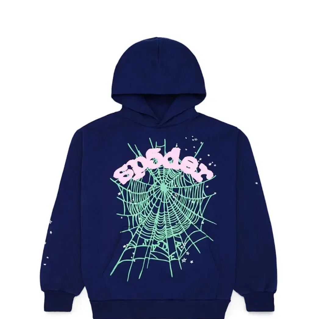 Sp5der OG web hoodie navy 스파이더 OG 웹 후드티