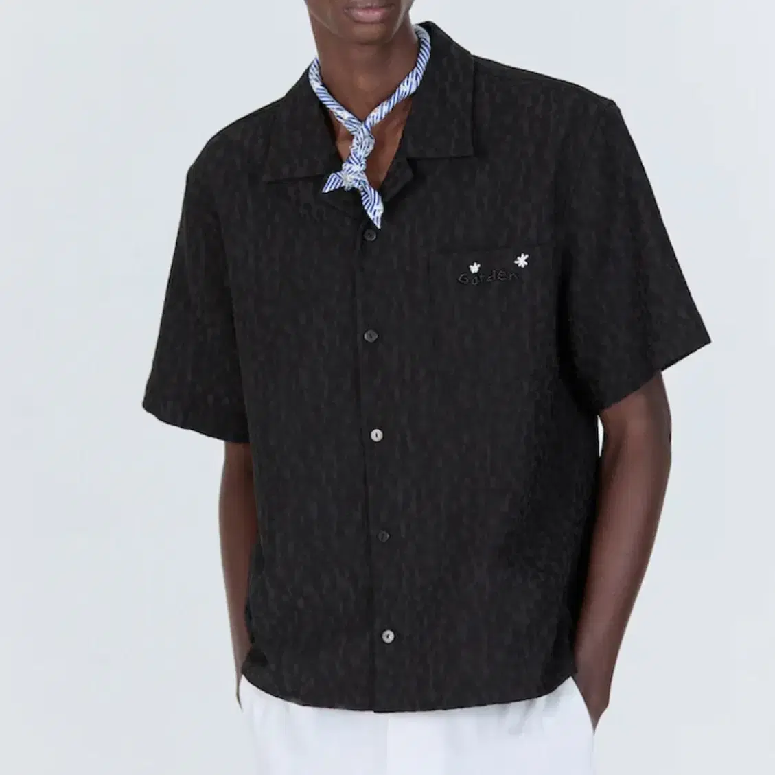 STU Embo Flower Beads Shirt Black L