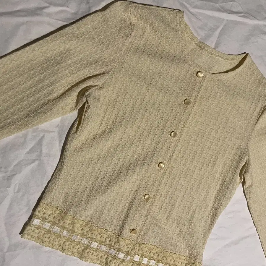 vintage yellow blouse cardigan