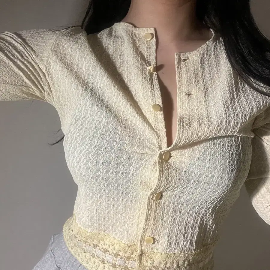 vintage yellow blouse cardigan