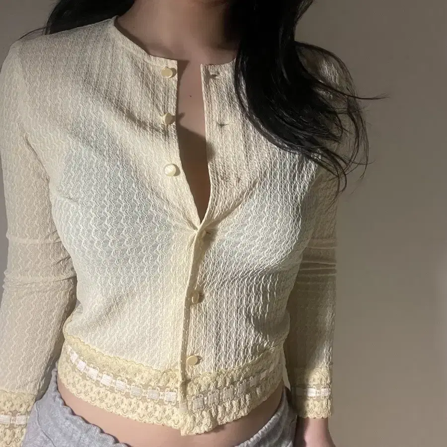 vintage yellow blouse cardigan