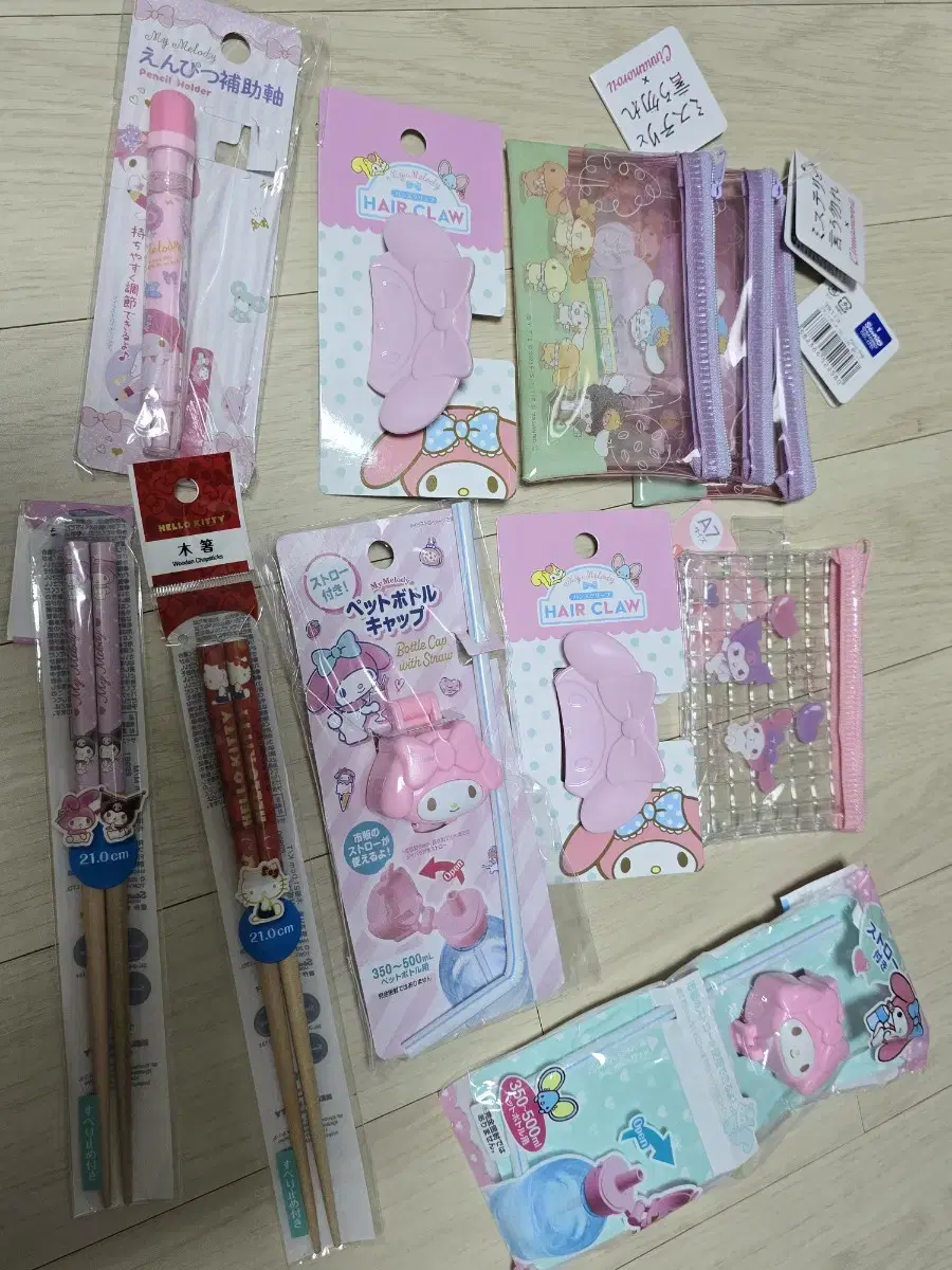 New) Sanrio My Melody PVC Kard Wallet Chopsticks Hello Kitty Stopper Shinamo