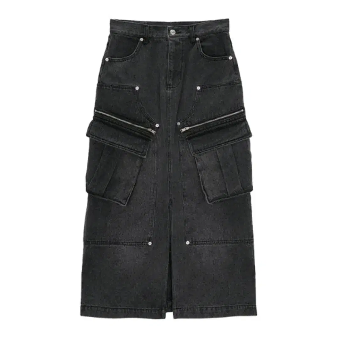 마뗑킴 DENIM CARGO LONG SKIRT s