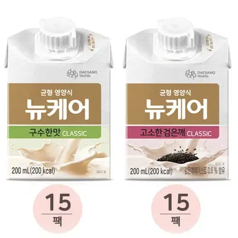 뉴케어구수한맛두유200MLX15팩+고소한검은깨200MLX15팩 총30팩