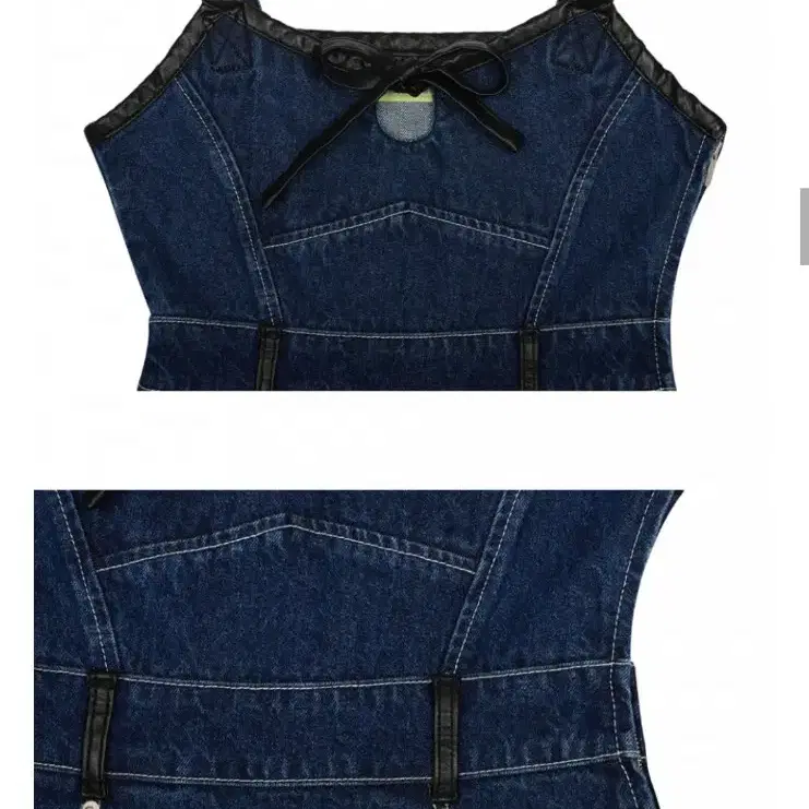 오아이오아이 컬렉션 FAUX LEATHER DENIM ONEPIECE