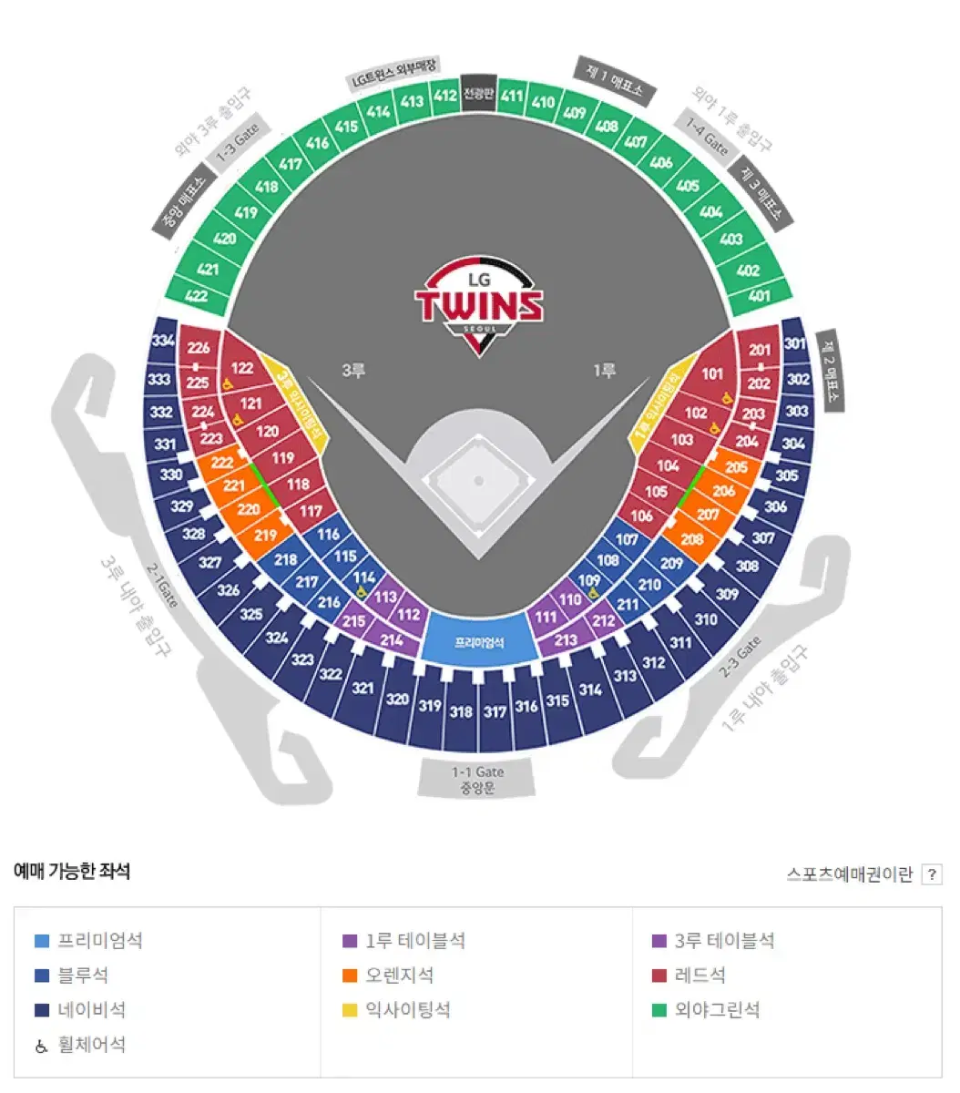 7 / 9 잠실 엘지 기아 1루 외야 2연석 양도