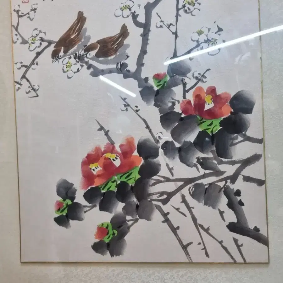 야정곽근옥 화백의  화조도 그림