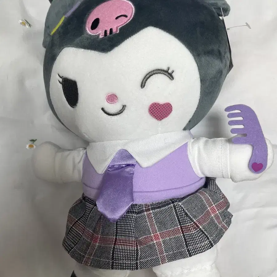 산리오 쿠로미 교복 키치 스쿨룩 인형 25cm