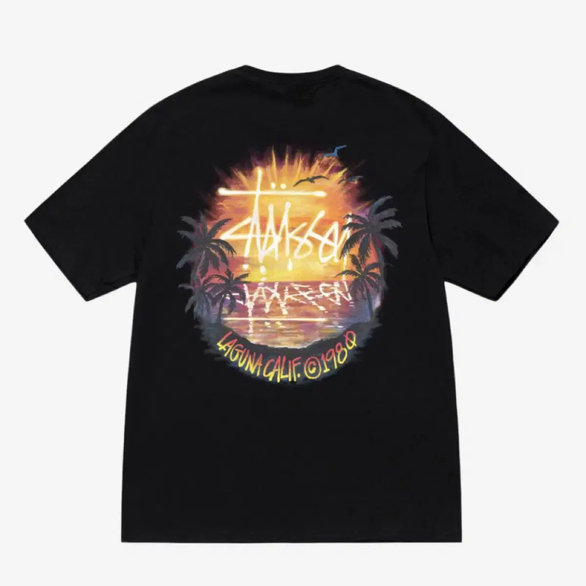 [XXL] Stussy Sunset Short Sleeve T-Shirt Black