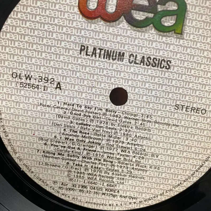 PLATINUM CLASSICS  LP / C1374