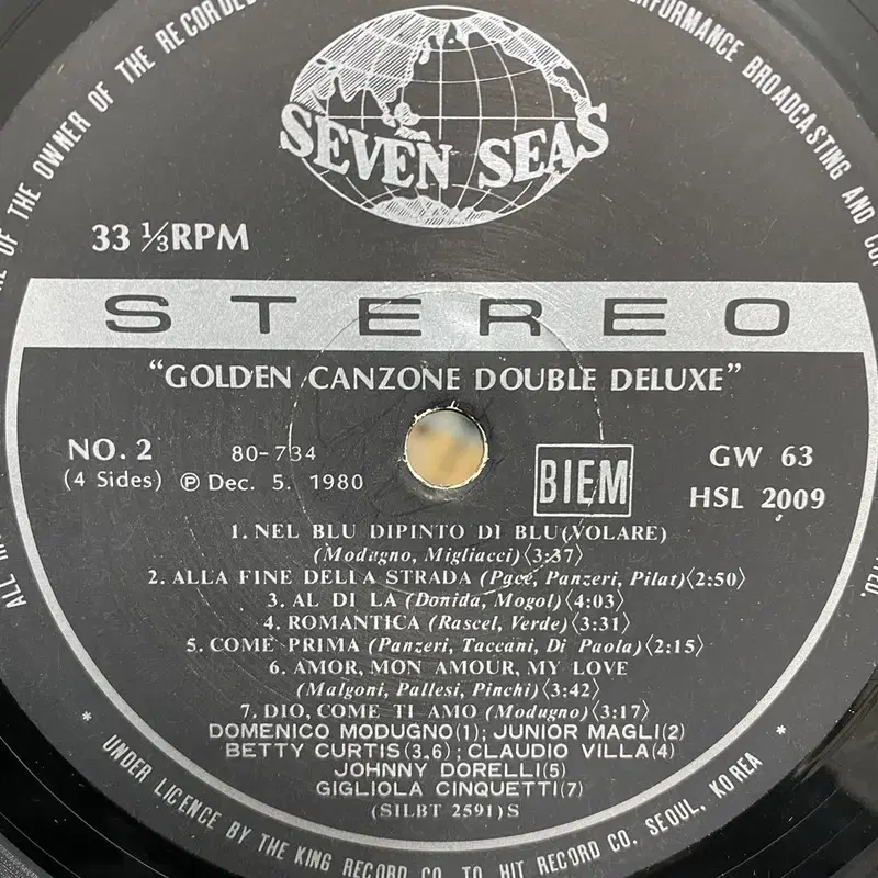 GOLDEN CANZONE LP / C2068