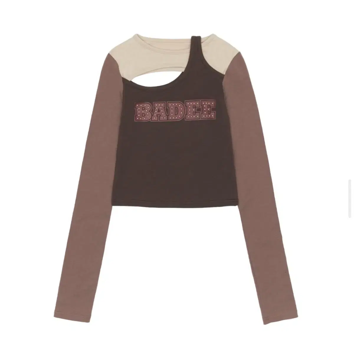 배디 Luna Cut-out Tee Brown S