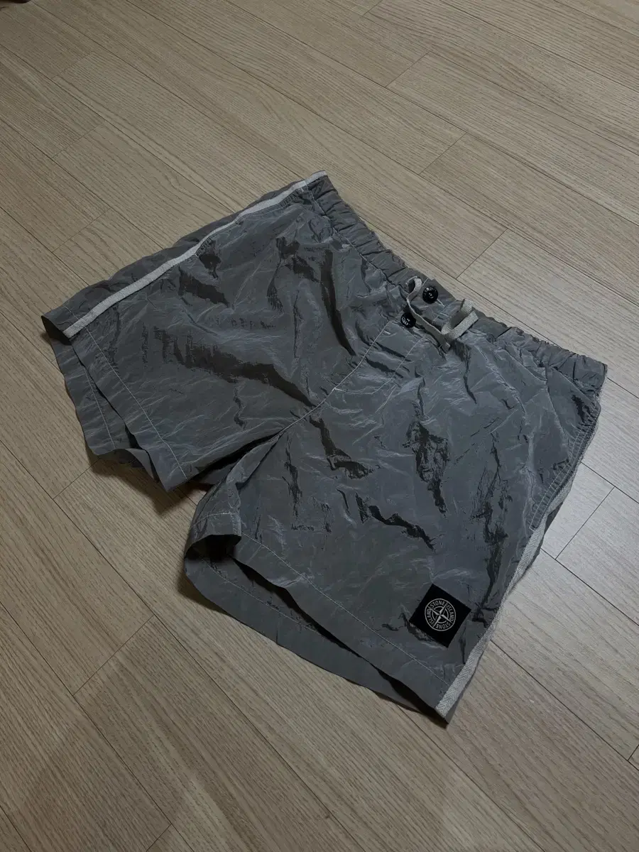 [L] Stone Island Nylon Swim Pants Metal