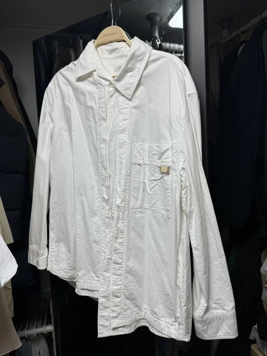 System Homme White Oxford Overfit Shirt 100Zuu