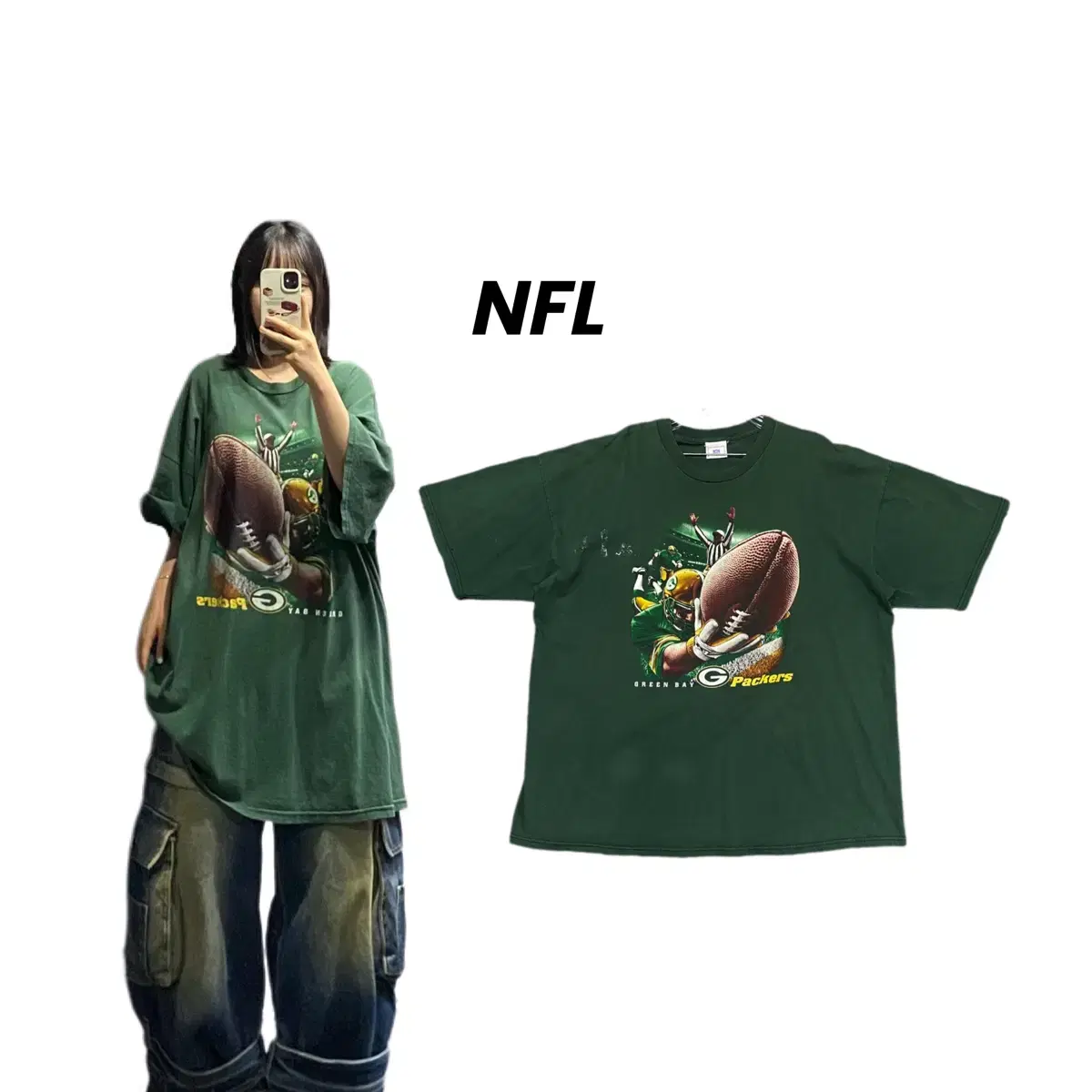 NFL 00s Green Bay Packers Football Short Sleeve T-Shirt