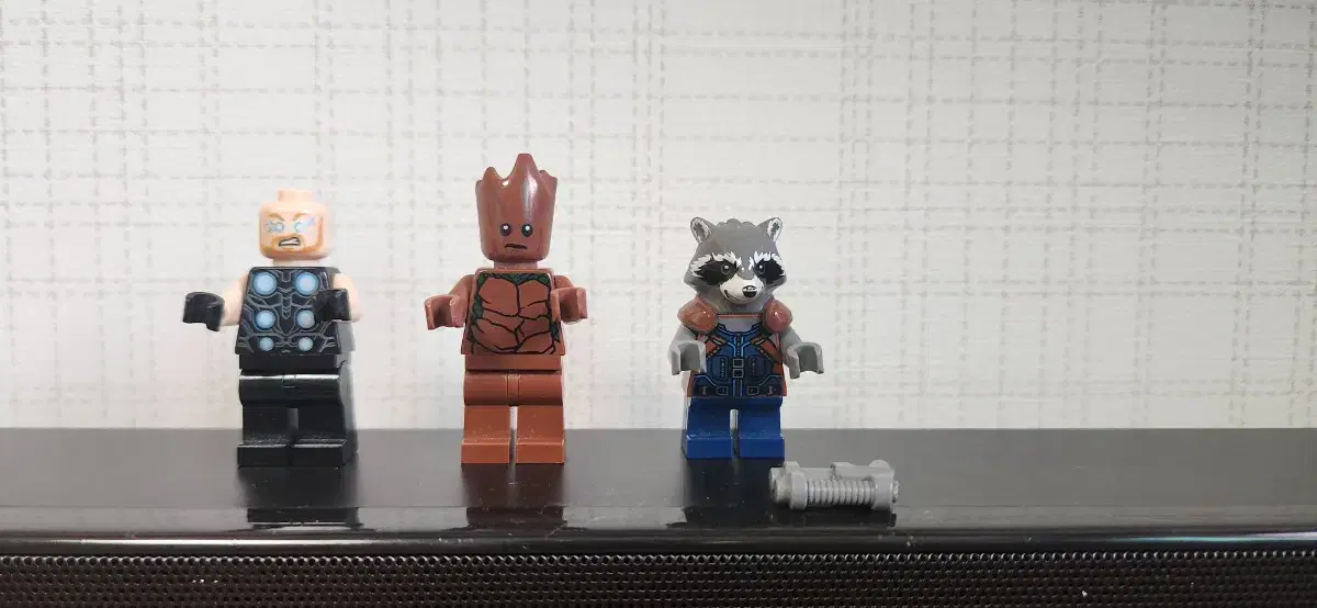 Marvel LEGO Thor, Groot, and Raccoon Figures (Used)