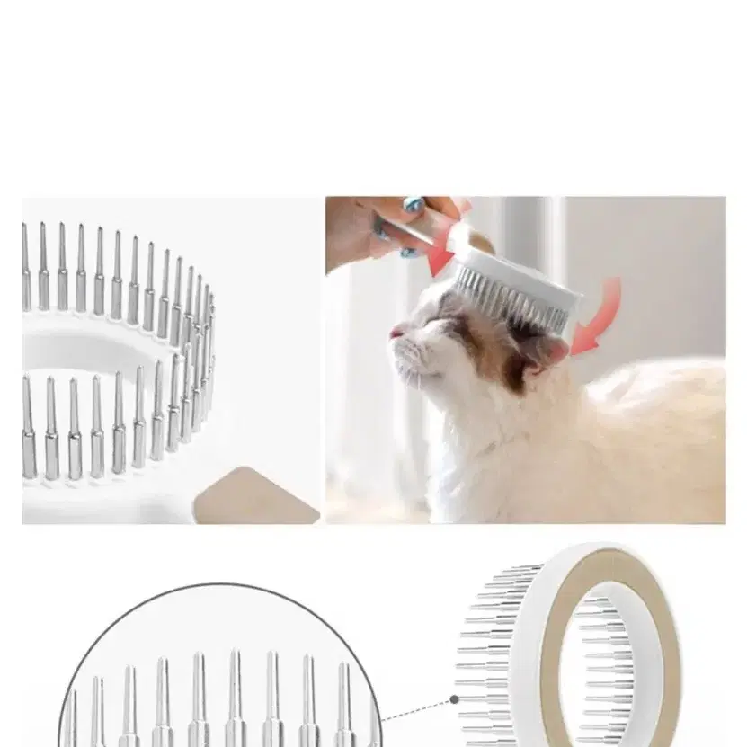 바비온 강아지 고양이 빗 360 Pet comb 핀 마사지 브러쉬 아쿠아