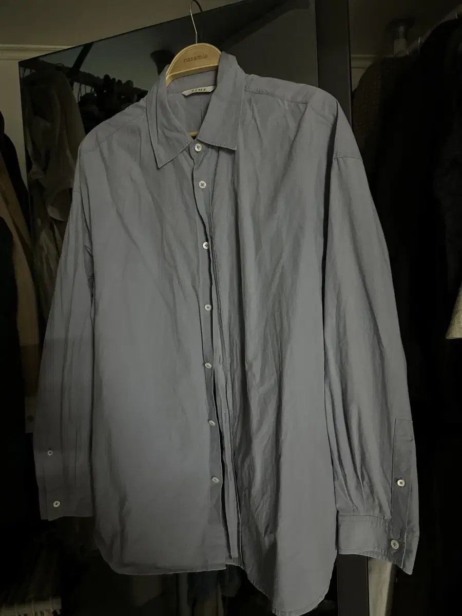 Time Homme Sky Blue Overfit Shirt Size 100