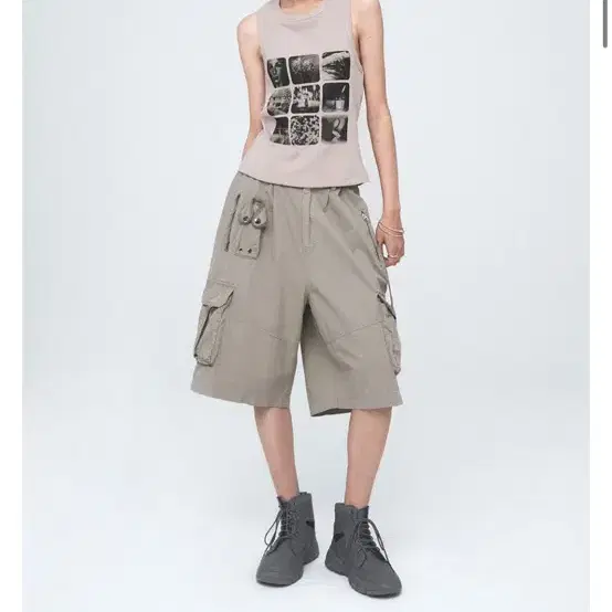 나체 WASHING CARGO HALF PANTS (UNISEX)