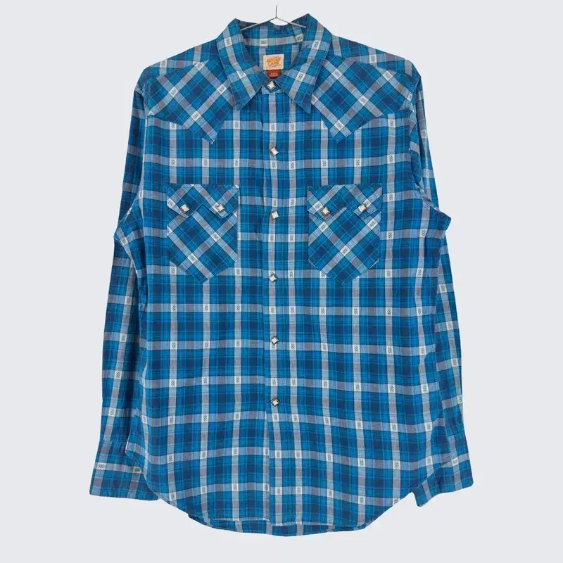 [SUGA] Cotton Check Western Shirt Nambang (Men's 100) A21070