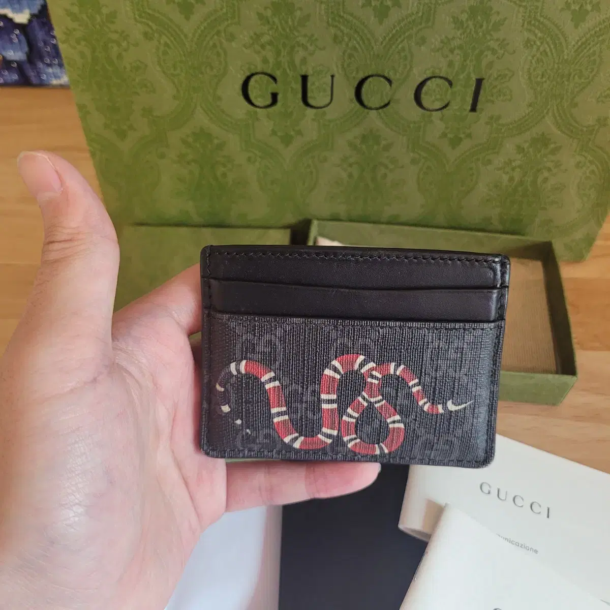 [Genuine]Gucci Kingsnake Kard Wallet