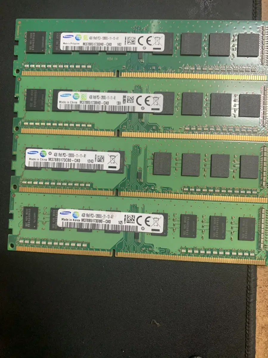 램 4gb 1Rx8 PC3 12800u 4개(16gb)