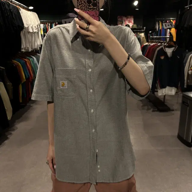 (379) CARHARTT 칼하트 빈티지 반팔 포켓 셔츠 보카시그레이