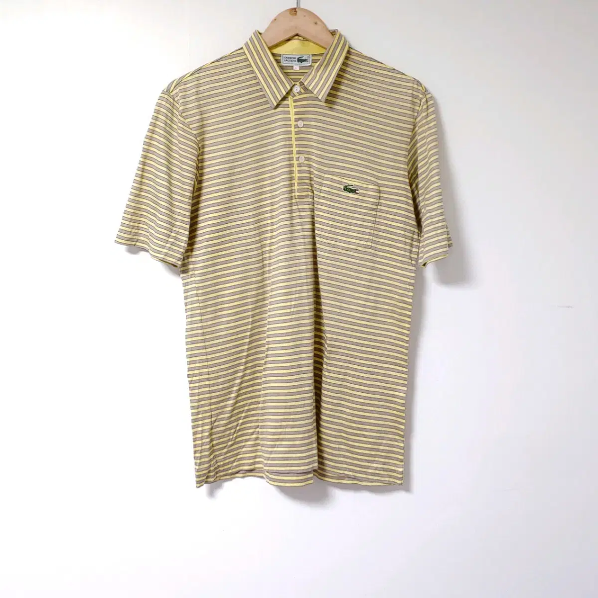 80s 라코스테 chemise lacoste 라벨 카라 티셔츠