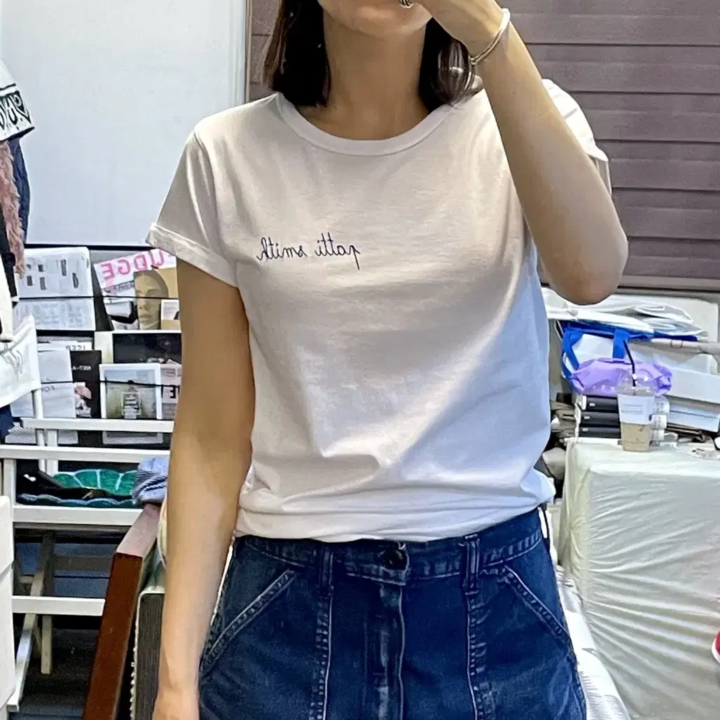 maison labiche 자수티셔츠 메종라비세 화이트티 베티스미스