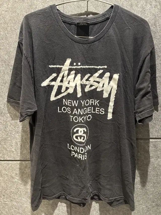 스투시 stussy 류정란 실착 월드투어 반팔 블랙 L