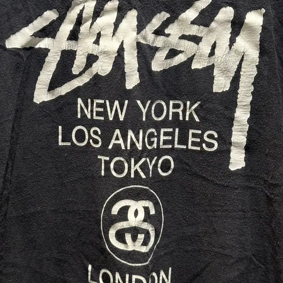 스투시 stussy 류정란 실착 월드투어 반팔 블랙 L