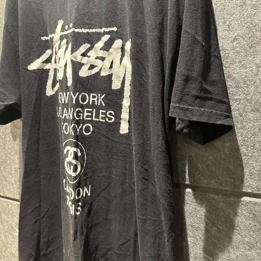 스투시 stussy 류정란 실착 월드투어 반팔 블랙 L