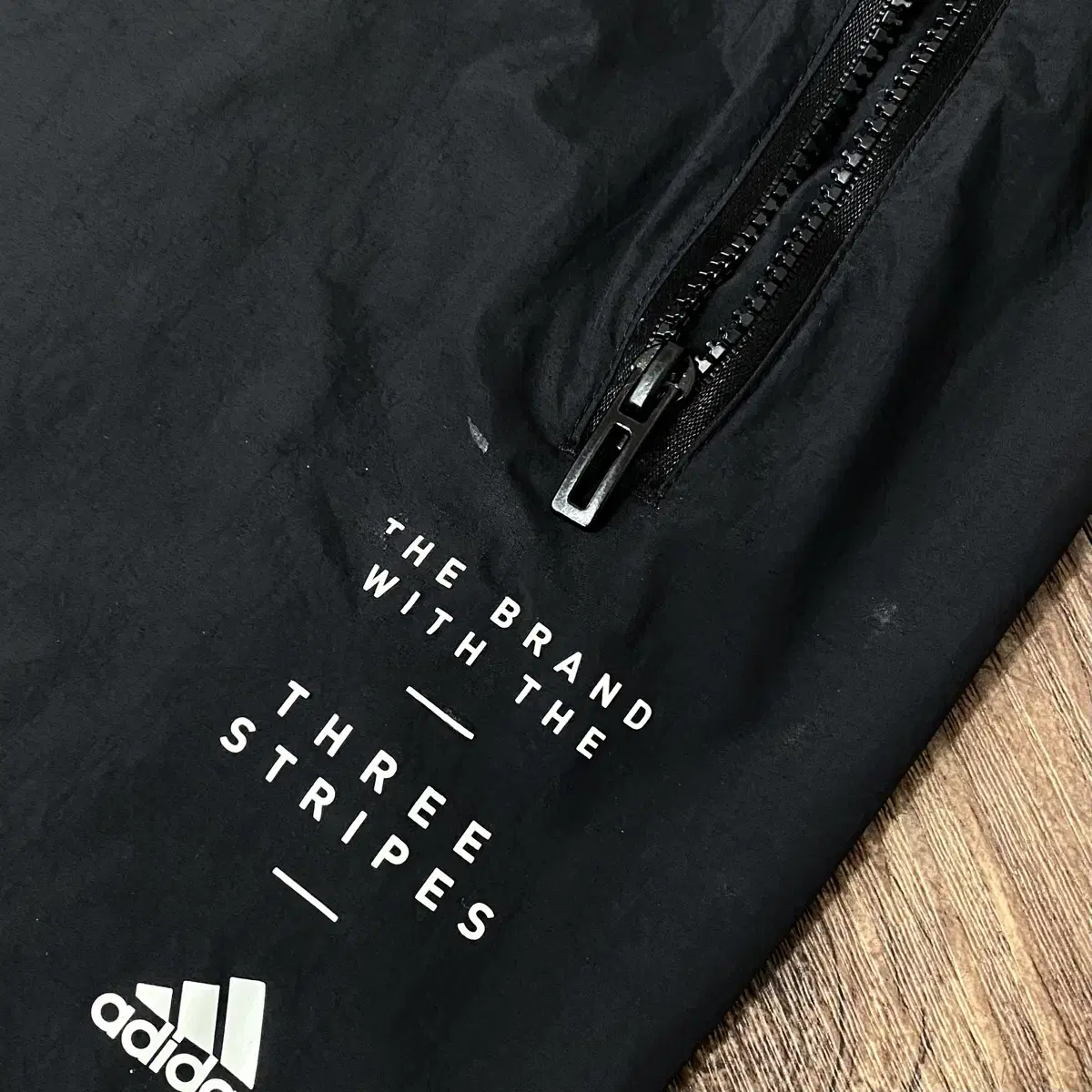 Adidas 아디다스 삼선 나일론 와이드팬츠 올블랙