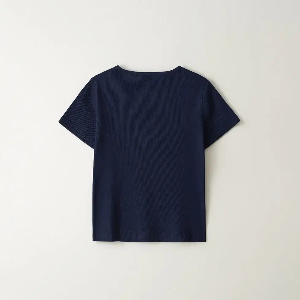 로우 leau ribbed button tee navy 리브드 버튼티