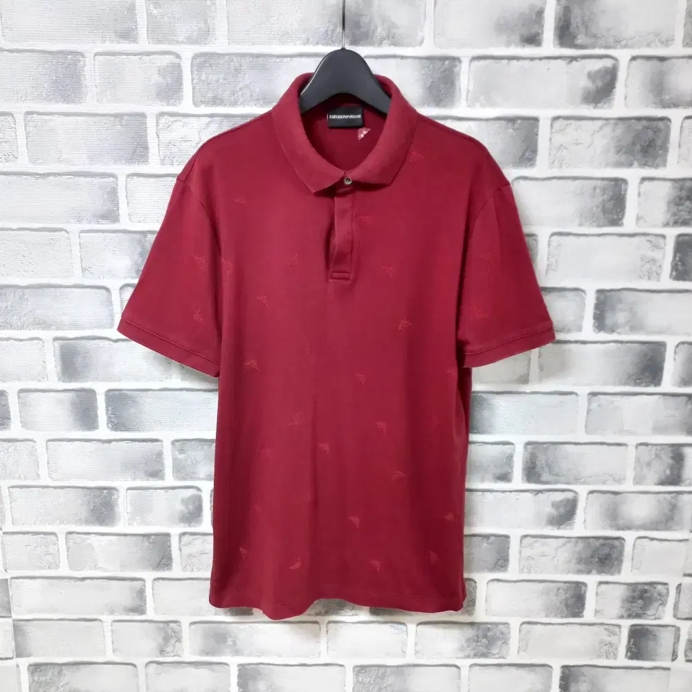 7-8/Emporio Armani Wine-colored embroidered vahn men'sL