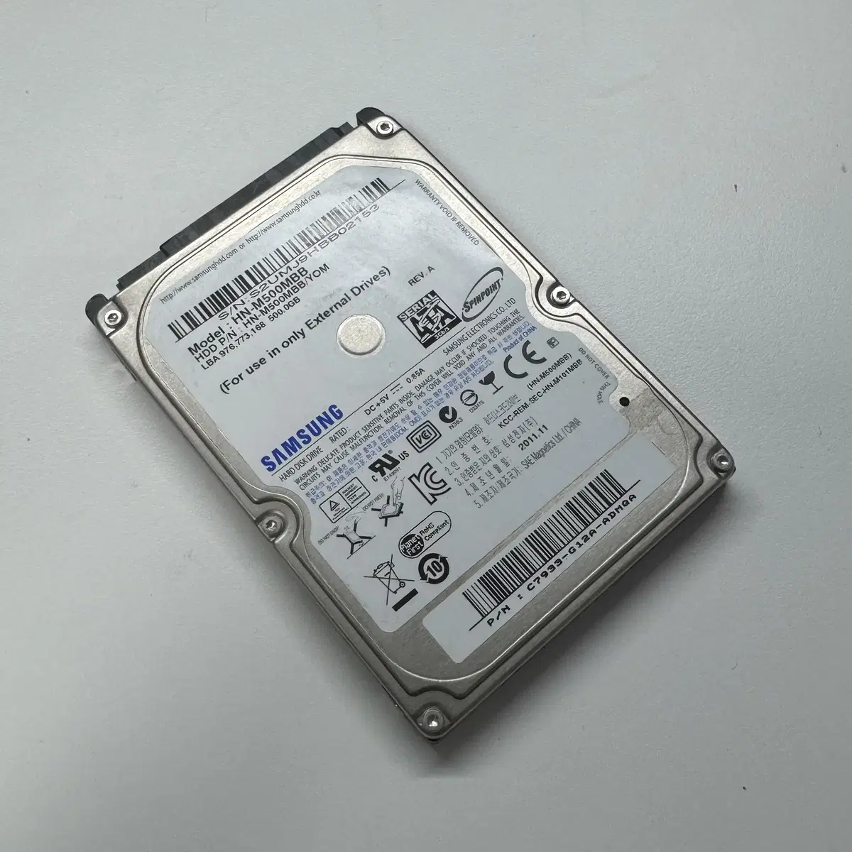 삼성 HDD 500GB 2.5인치 하드디스크 8MB SATA 5400