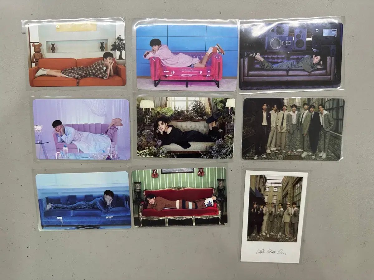 Bangtan BE photocard organization, including pola 