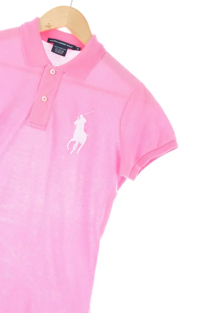 W(S) Polo Ralph Lauren Short Sleeve kara T-shirt Pink Rugby Big Pony-DC62