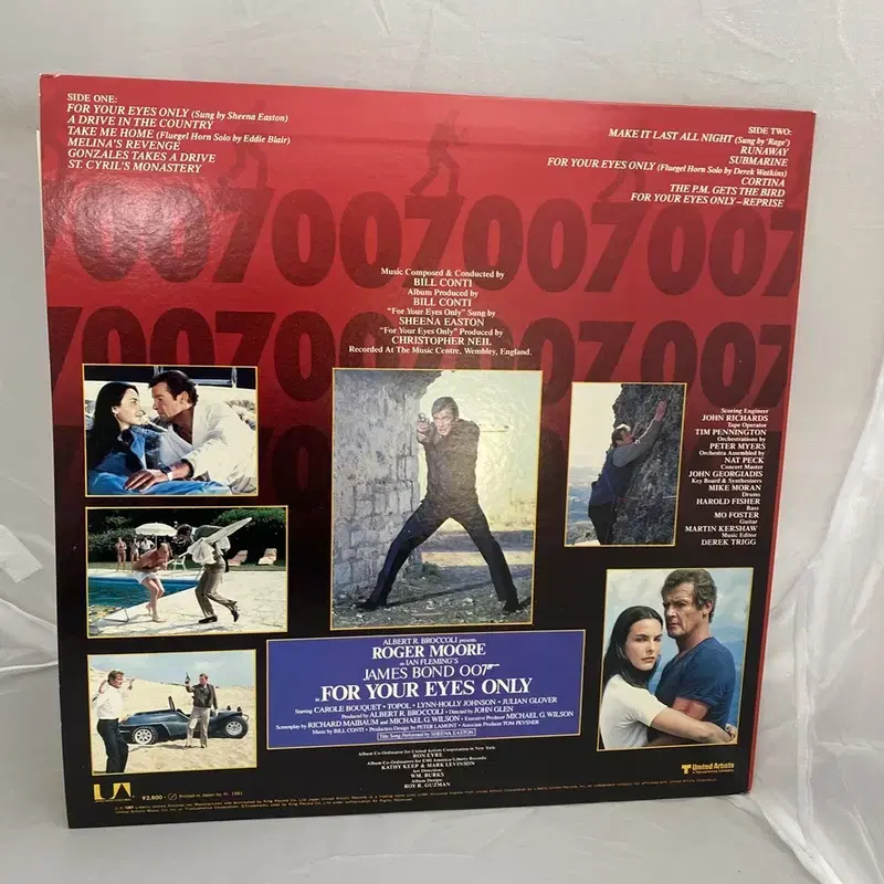 JAMES BOND 007 FOR YOUR EYES LP / AA2597