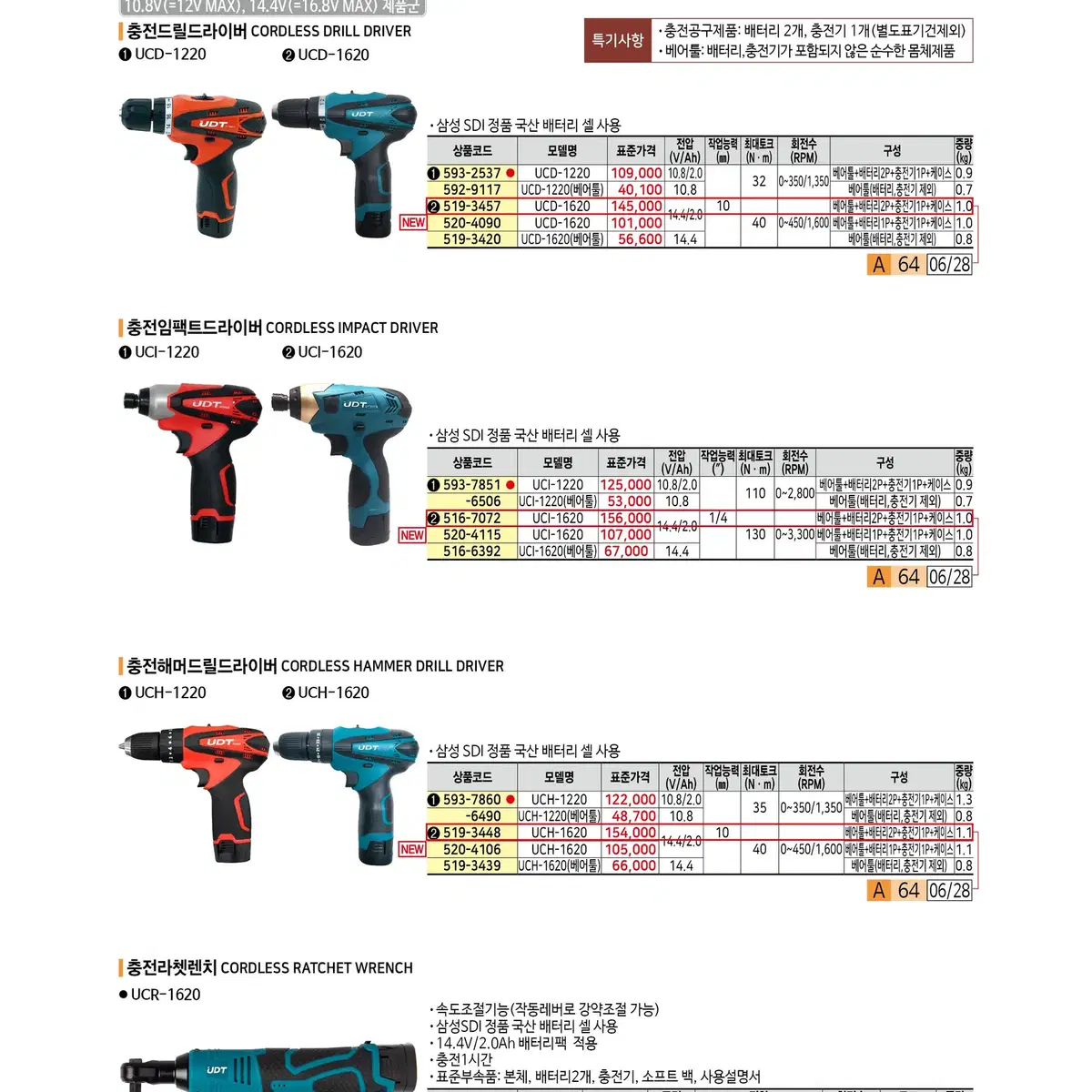 충전드릴드라이버 UCD-1220 (10.8V/2.0Ah)