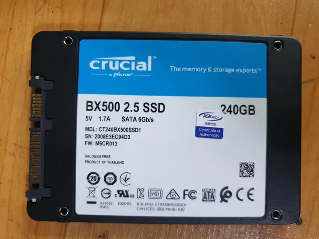 CRUCIAL BX500 2.5 SSD 240GB