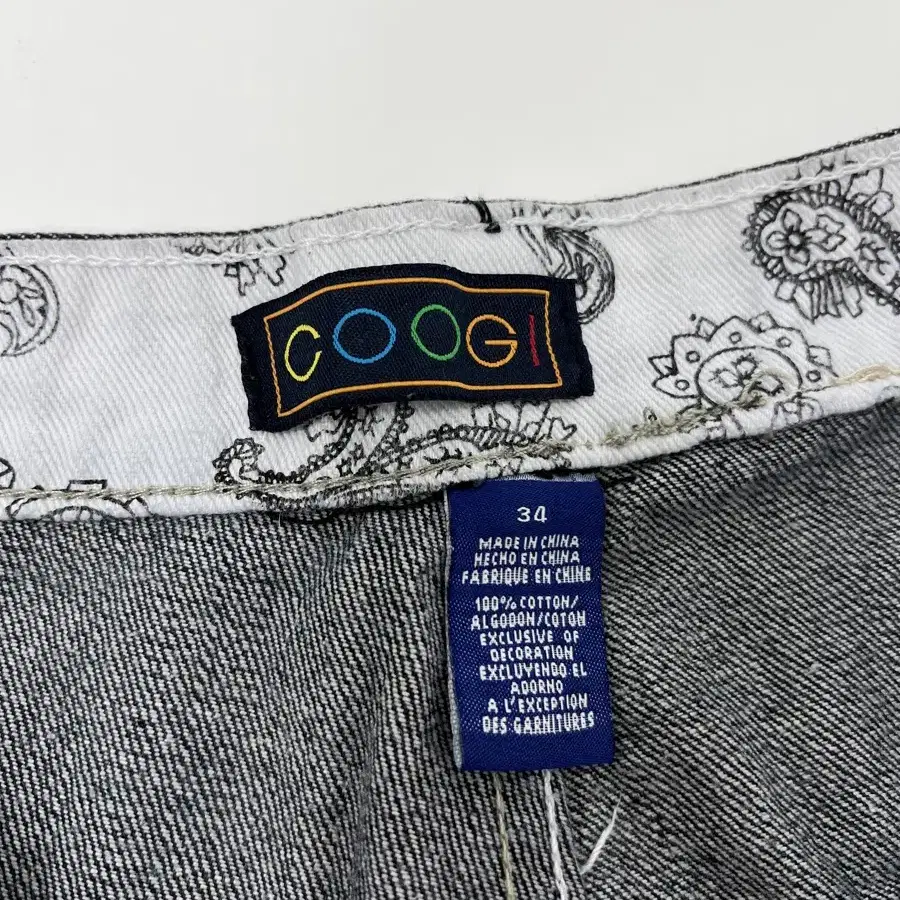 COOGI 쿠지 페이즐리 패턴 데님 반바지