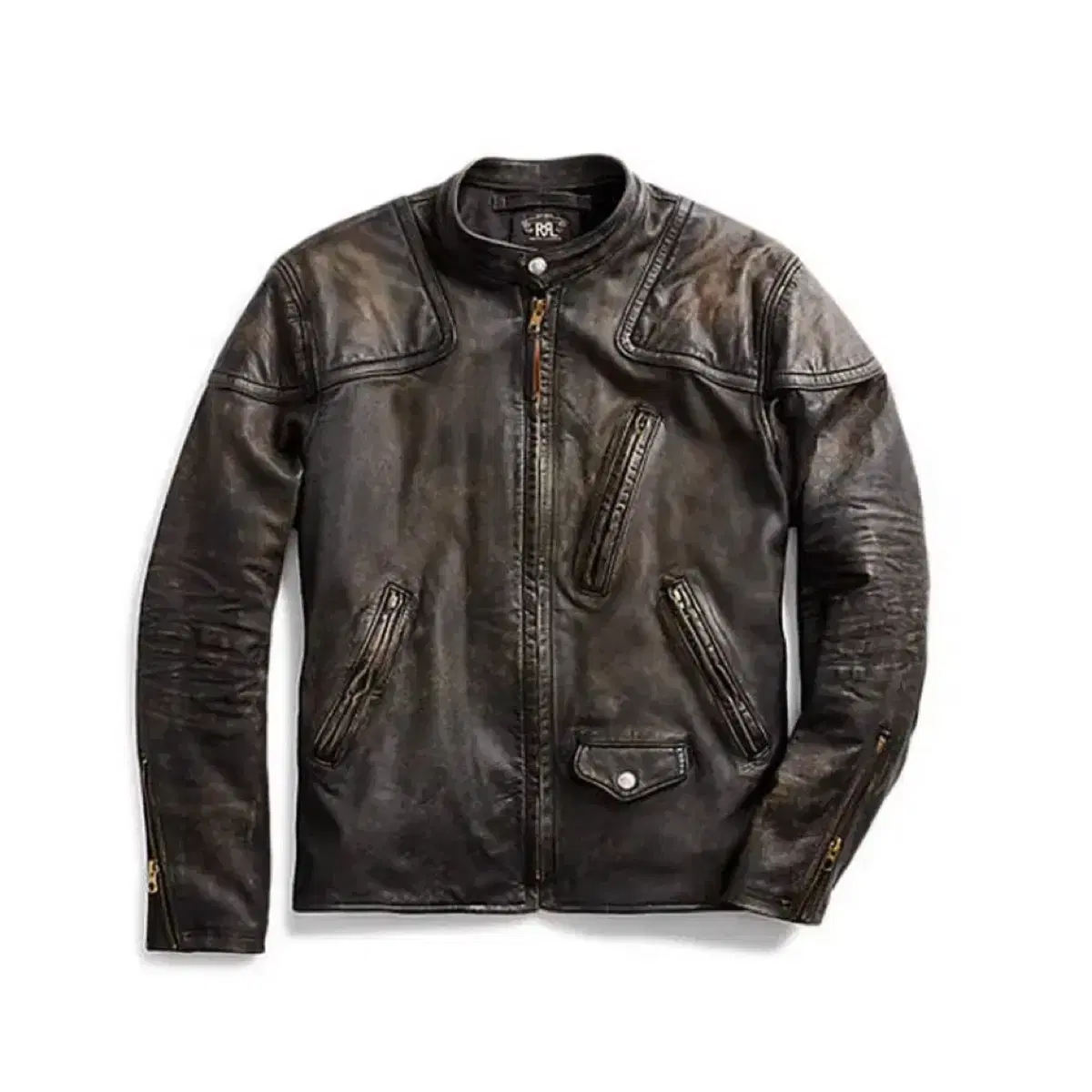 [20% Off] RRL Slim Fit Leather Moto Jacket Double L