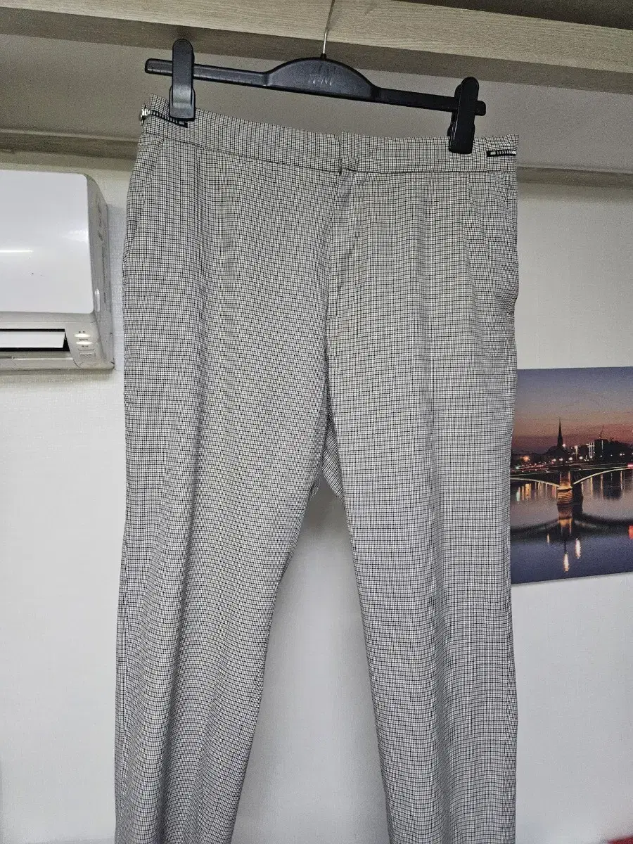 33-34 Solid Homme Glencheck RIRI Zipper-Banded Slacks