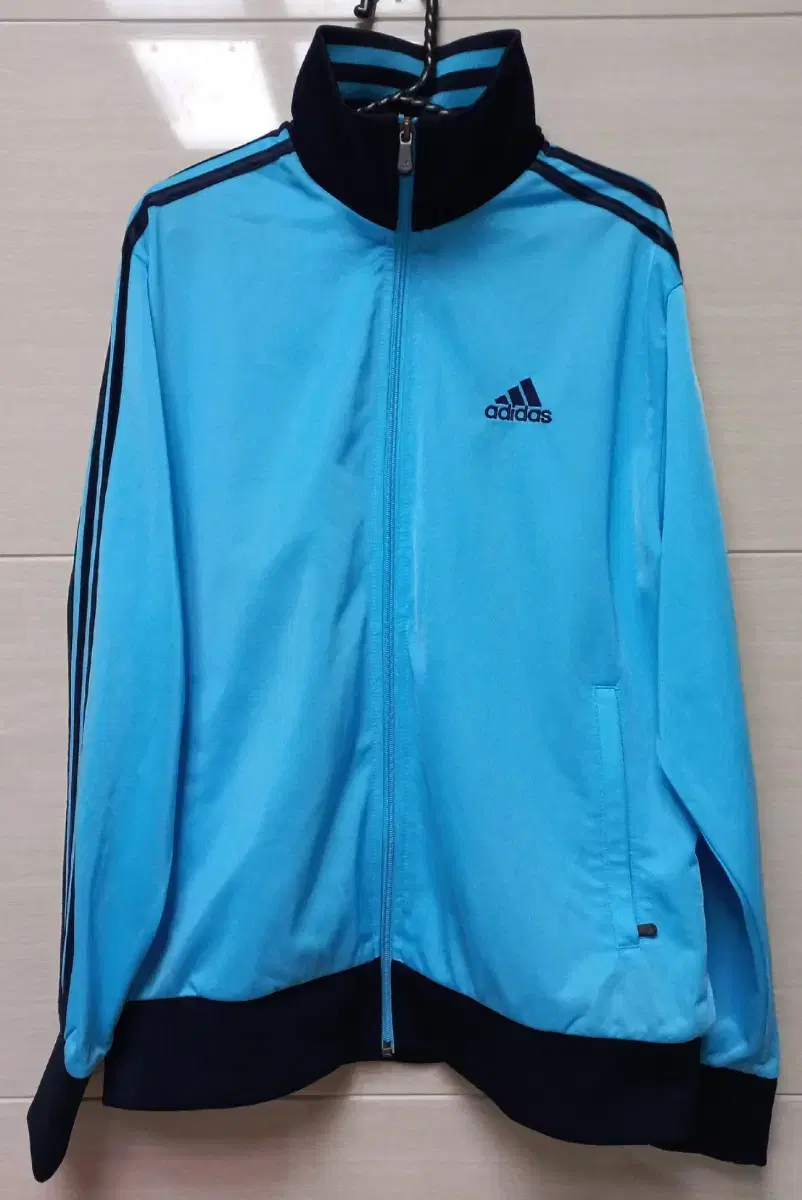 Adidas Sky Blue Navy Track Top Jersey Zip Up 100/L