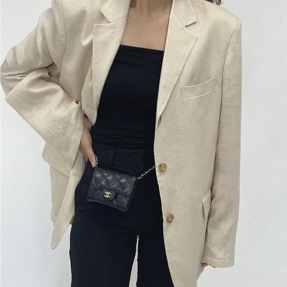 유니제이 ove linen jacket (네추럴베이지색)