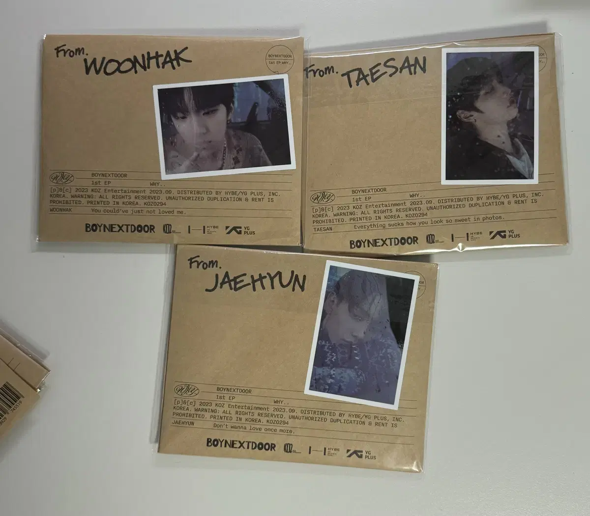 Boynextdoor WHY letter version unsealed taesanwoonhakjaehyun