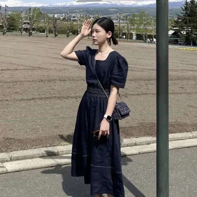 ahwe아위 Ivy Smoking Dress_NAVY