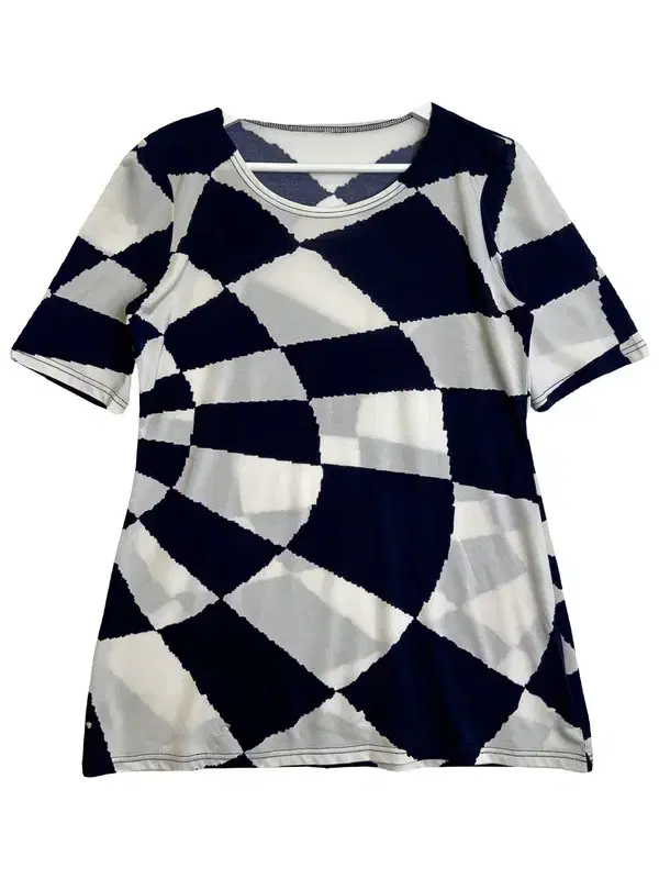 Geometric Pattern Short-Sleeved Tee | M NavyA96/4-0709-047