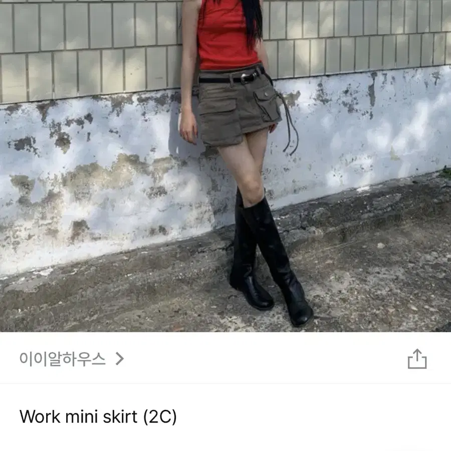 데님 포켓 카고 미니스커트 s